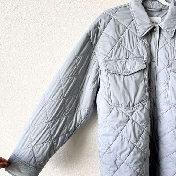 Aritzia Wilfred Free The Ganna Insulated Shirt Jacket in Blue Size XL - Picture 5 of 10